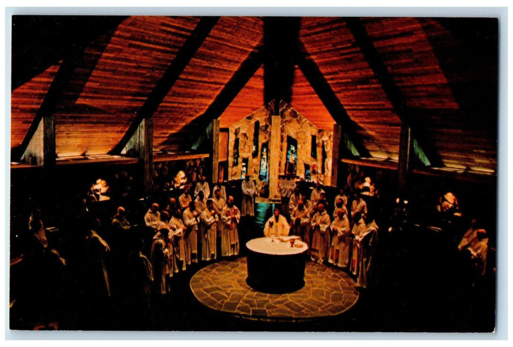 c1950's Concelebrated Mass Abbey of the Genesee Piffard New York NY Postcard