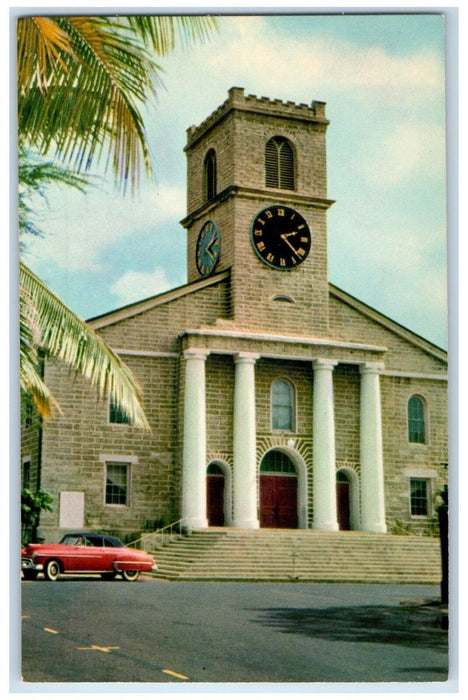 View Of Kawaiahao Church Clock Car Honolulu Hawaii HI Unposted Vintage Postcard