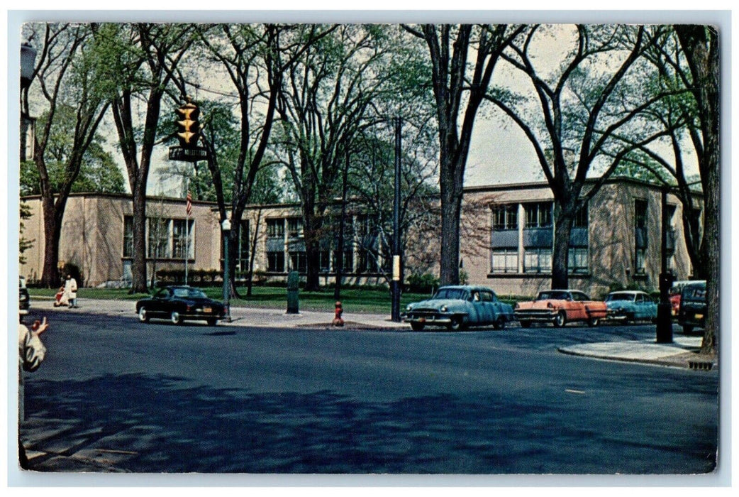 The Jewish Community Center Building Delaware Avenue Cars Buffalo NY Postcard