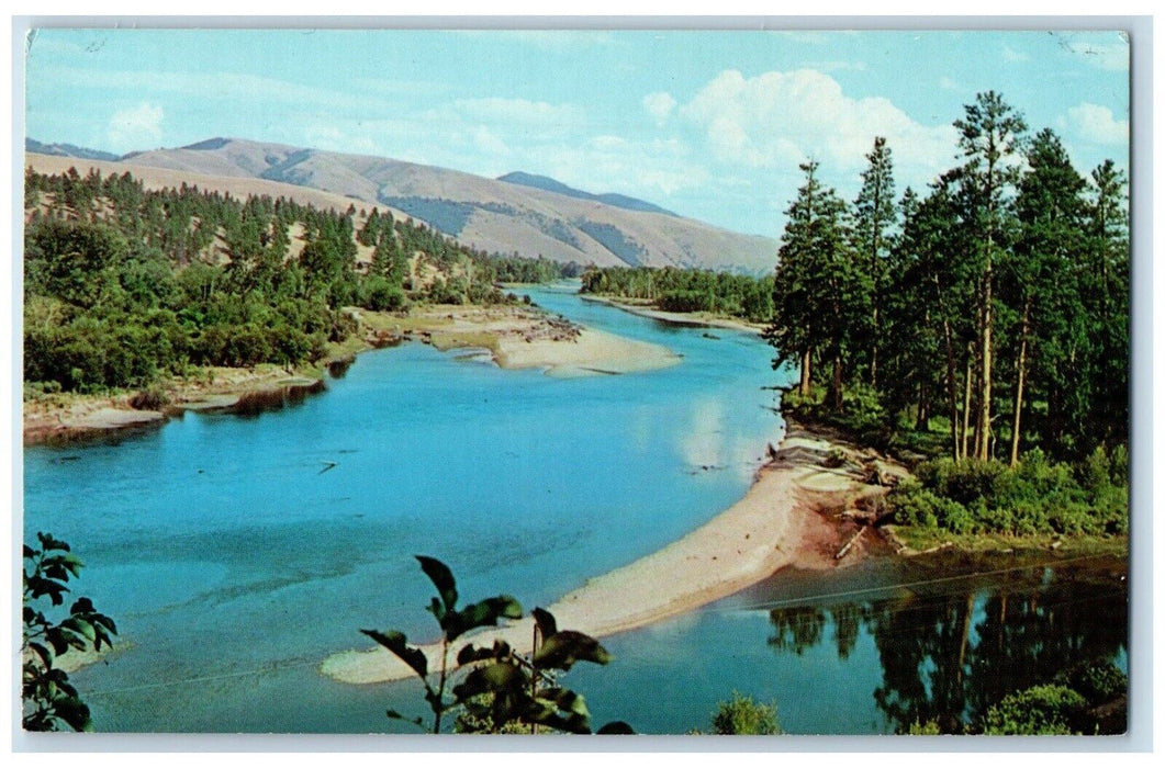 c1950's The Bitterroot River Towards Sapphire Range Lolo Montana MT Postcard