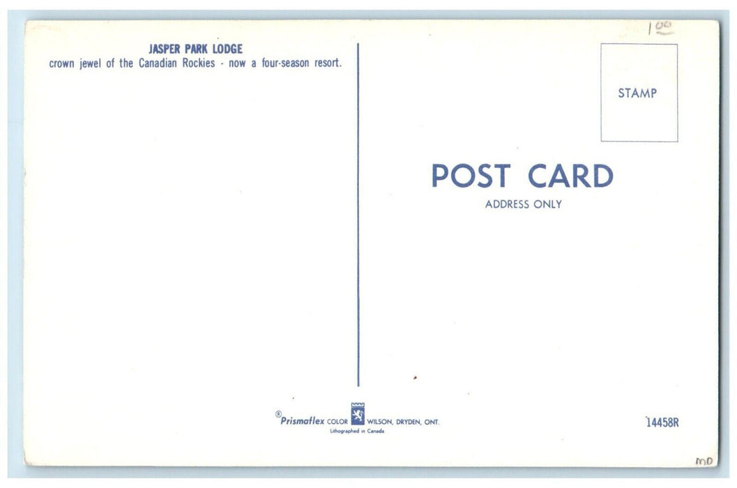 c1960's View Of Jasper Park Lodge Crown Jewel Canadian Rockies Vintage Postcard