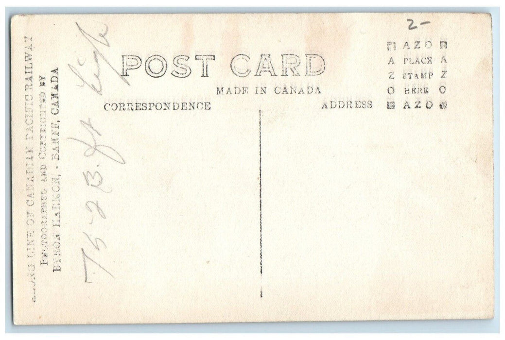 c1930's Mount Stephen Train Yoho National Park Field Canada RPPC Photo Postcard