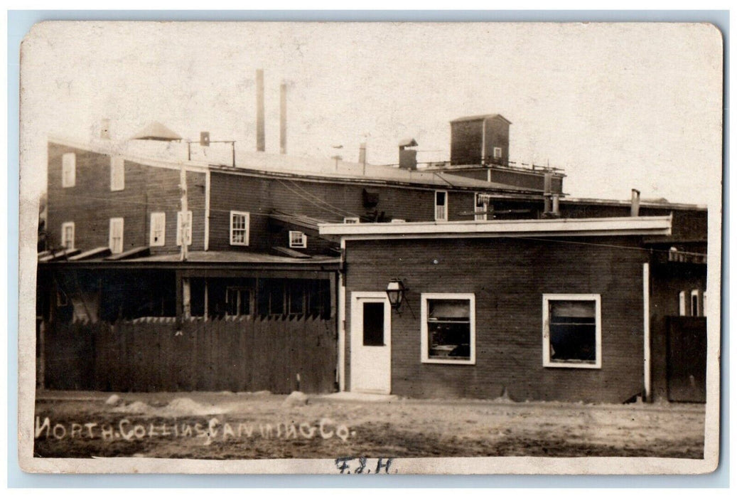 1908 Canning Company Business North Collins New York NY RPPC Photo Postcard