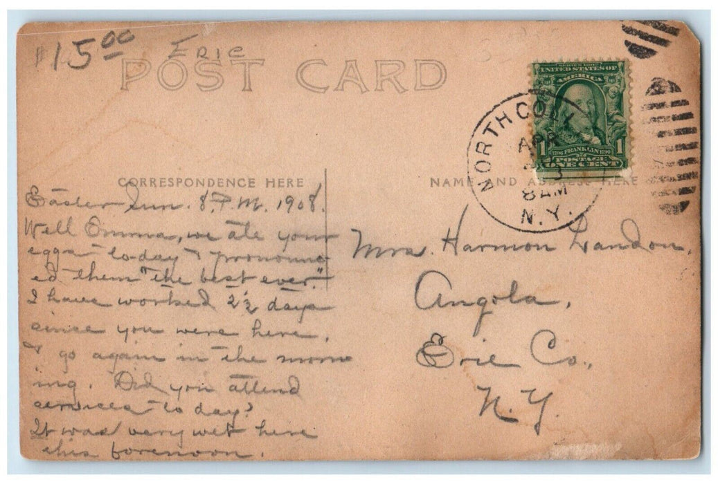 1908 Canning Company Business North Collins New York NY RPPC Photo Postcard