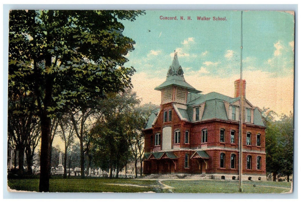 1910 Walker School Concord New Hampshire NH Greenfield NH Posted Postcard