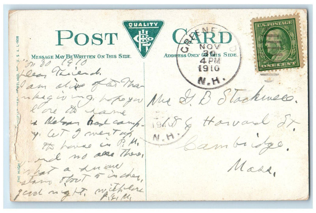 1910 Walker School Concord New Hampshire NH Greenfield NH Posted Postcard