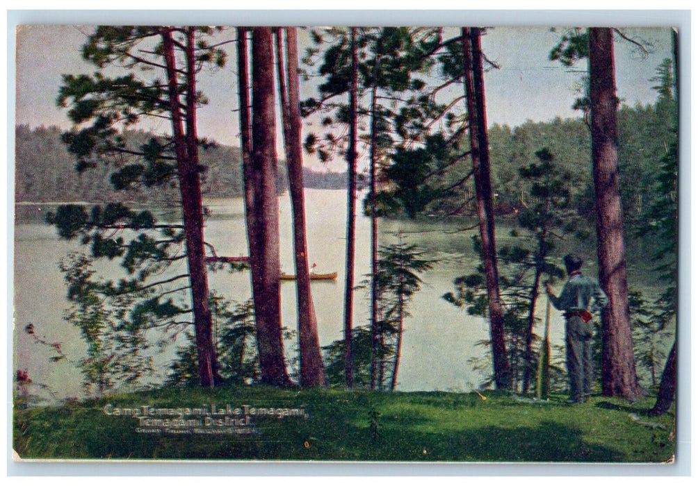 1905 Camp Temagami Lake Temagami District Trees Canada Vintage Antique Postcard