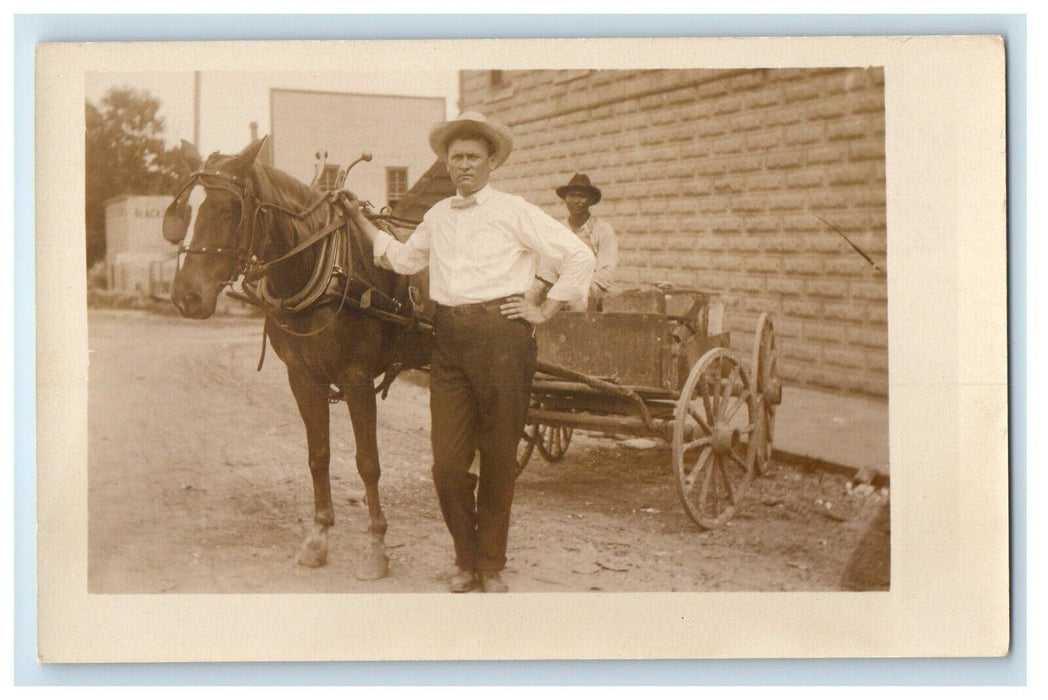 c1910's Horse And Wagon Bridle Dirt Road  RPPC Unposted Photo Postcard