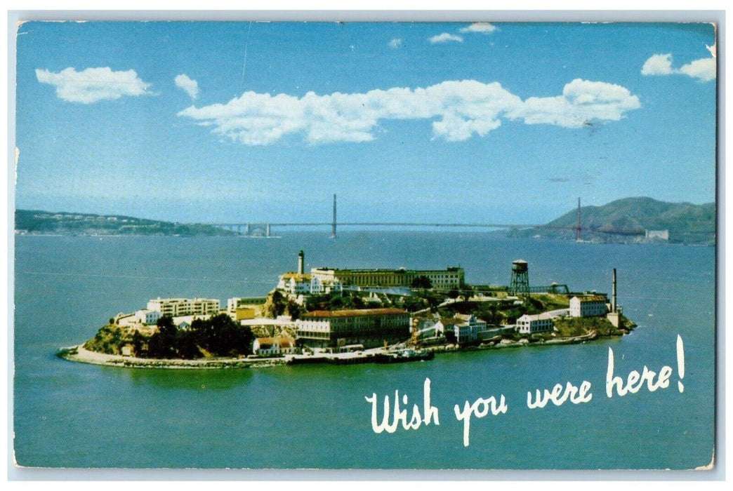 1961 Alcatraz Island Scene Bridge San Louis Obispo California CA Posted Postcard