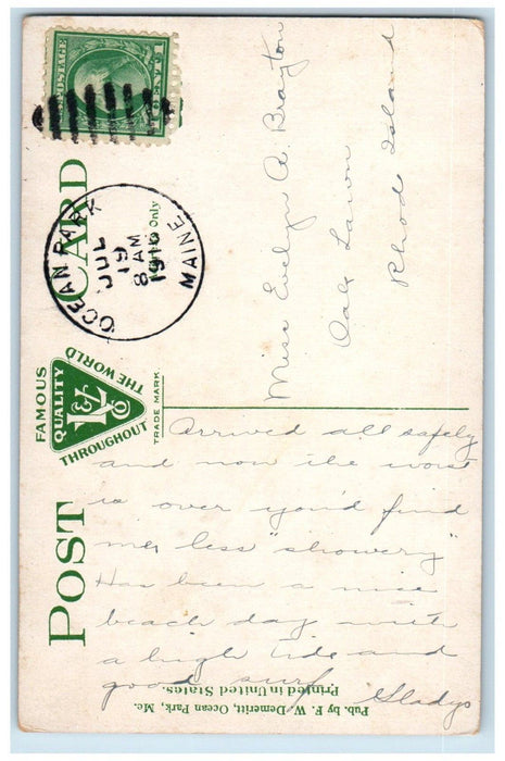 1916 An Indian Trail Known As The Old Salt Road Ocean Park Maine ME Postcard