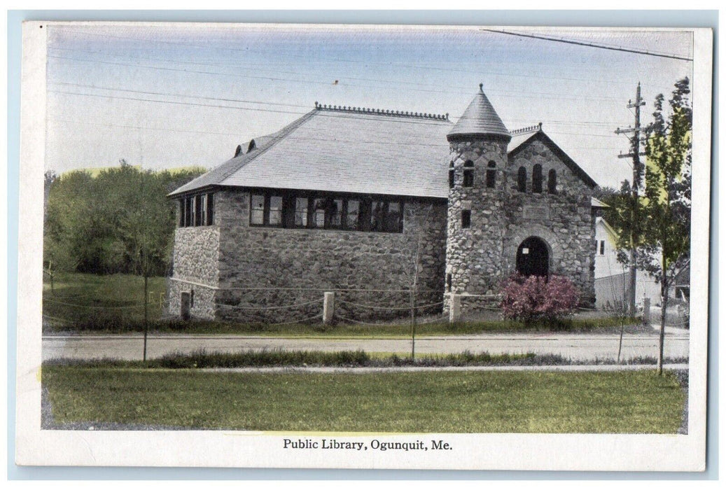 c1910's Public Library Scene Street Ogunquit Maine ME Unposted Antique Postcard