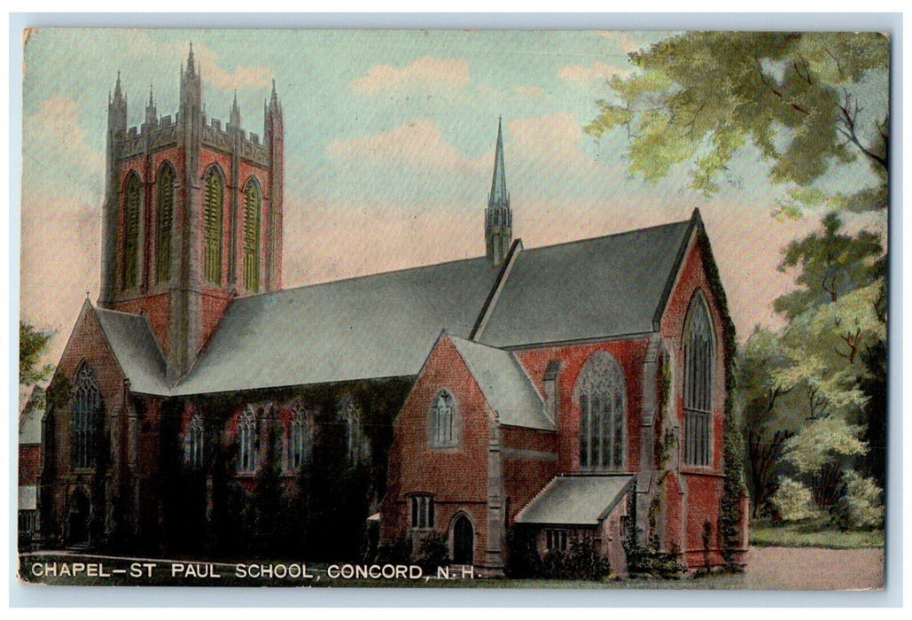 1922 Chapel St. Paul School Concord New Hampshire NH Antique Postcard