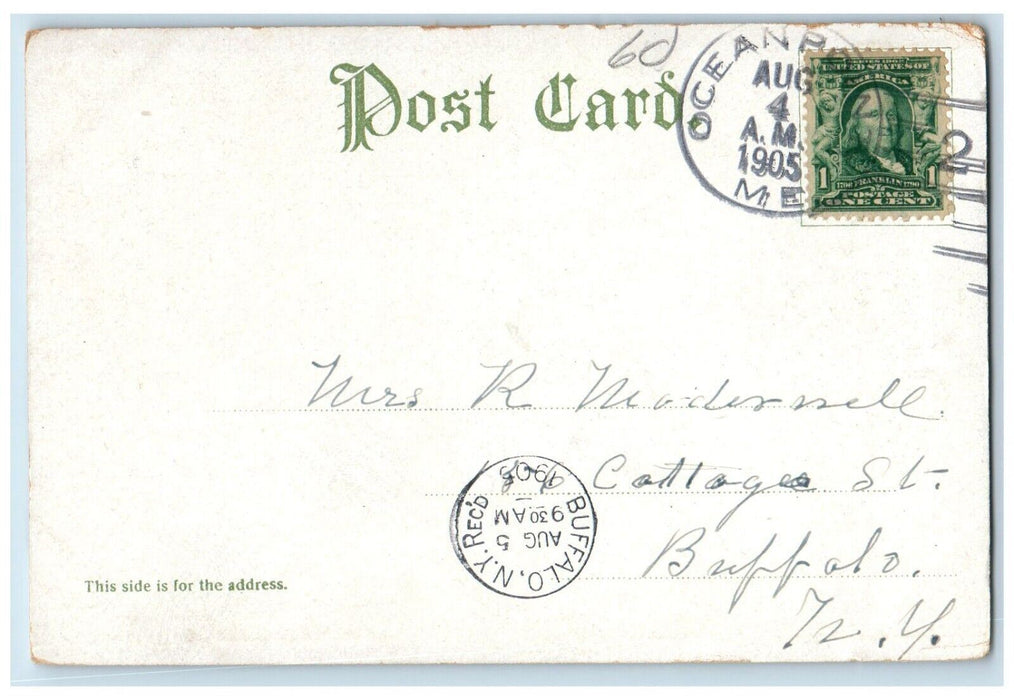 1905 View Of Boats At Ocean Point Maine ME Posted Antique Postcard