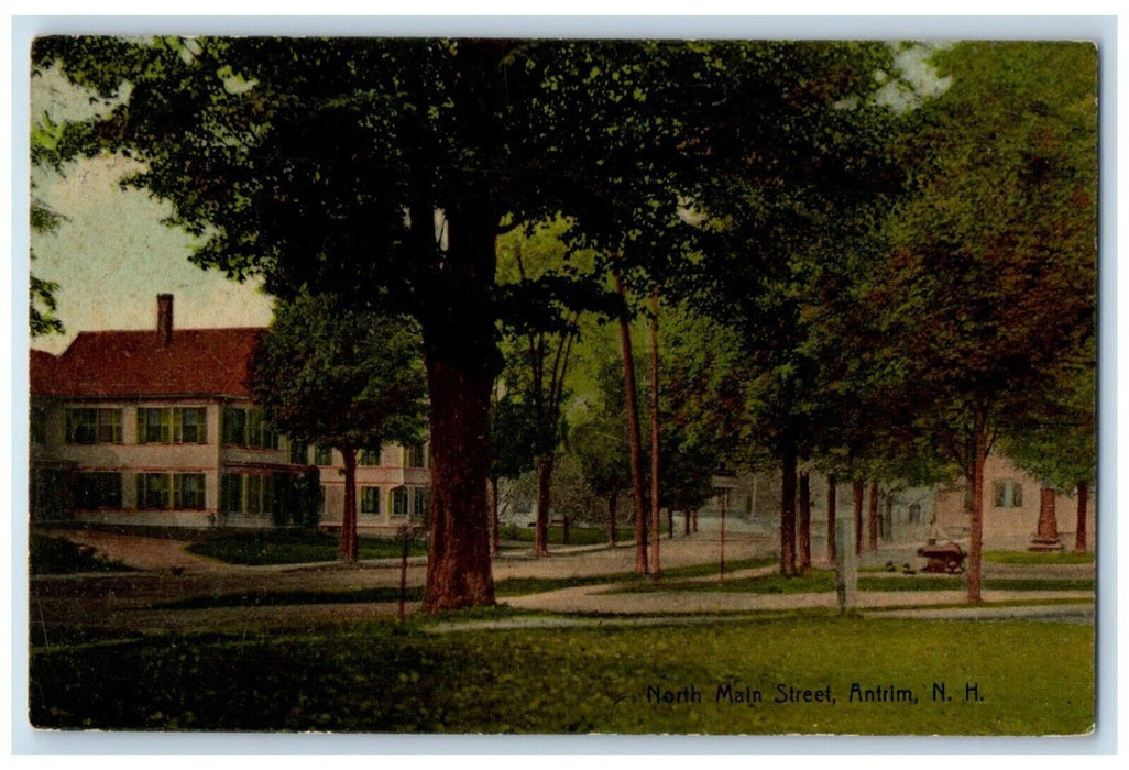 1909 North Main Street, Antrim New Hampshire NH Antique Posted Postcard