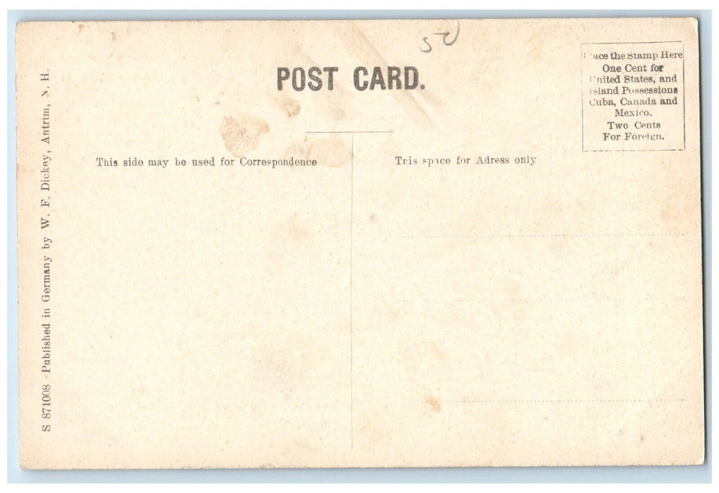 c1910 Boat and Rocky Scene, Gregg Pond Antrim New Hampshire NH Postcard