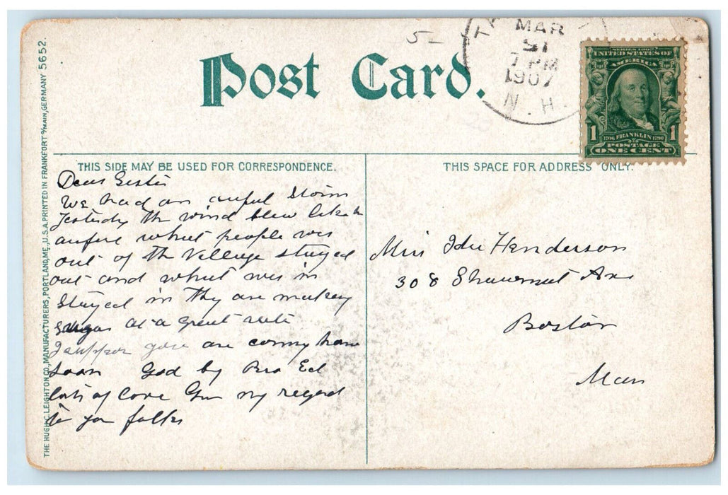 1907 View from Pirates Cove Haskell's Island Casco Bay Maine ME Postcard