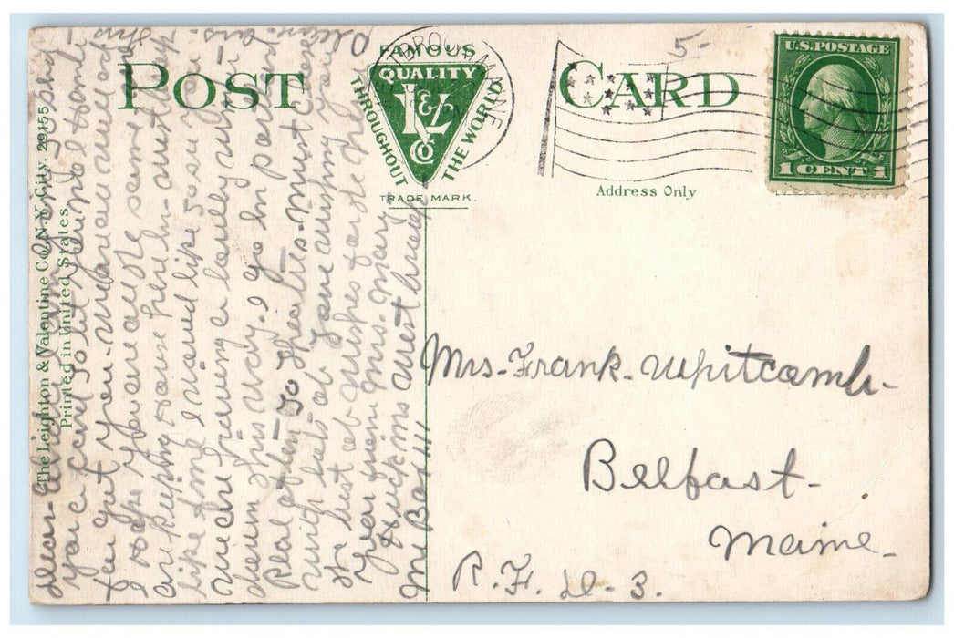 c1910 Busy Scene, Trolley Car, Monument Square Portland Maine ME Postcard