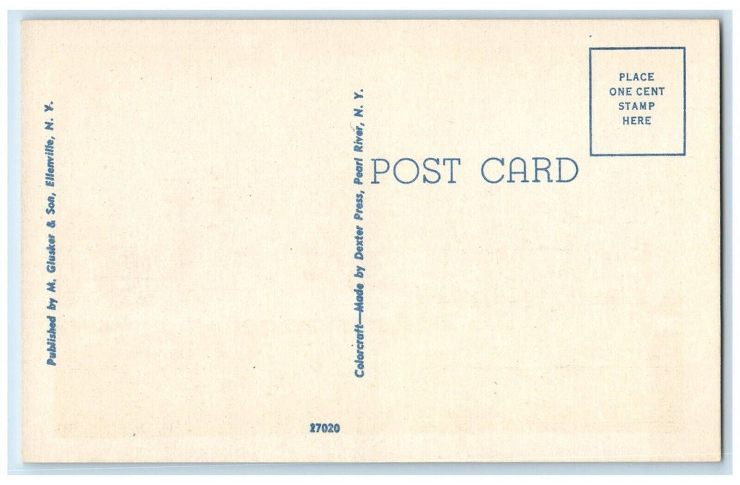 c1940 High School Building Exterior View South Fallsburg New York NY Postcard