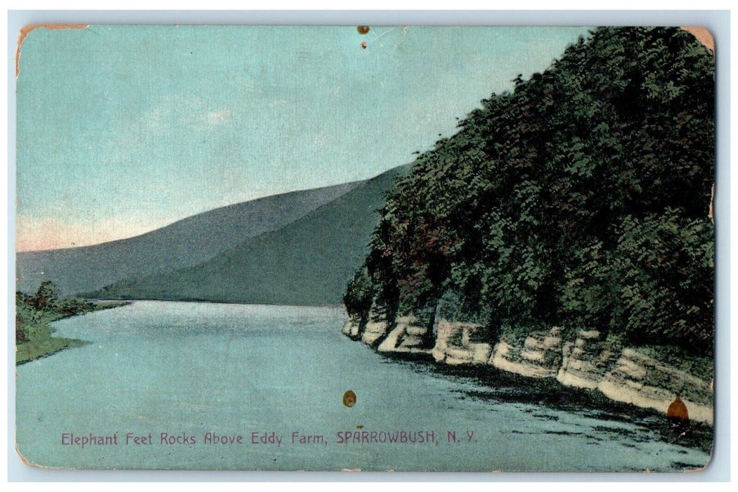 c1920 Elephant Feet Rocks above Eddy Farm Sparrow Bush New York NY Postcard