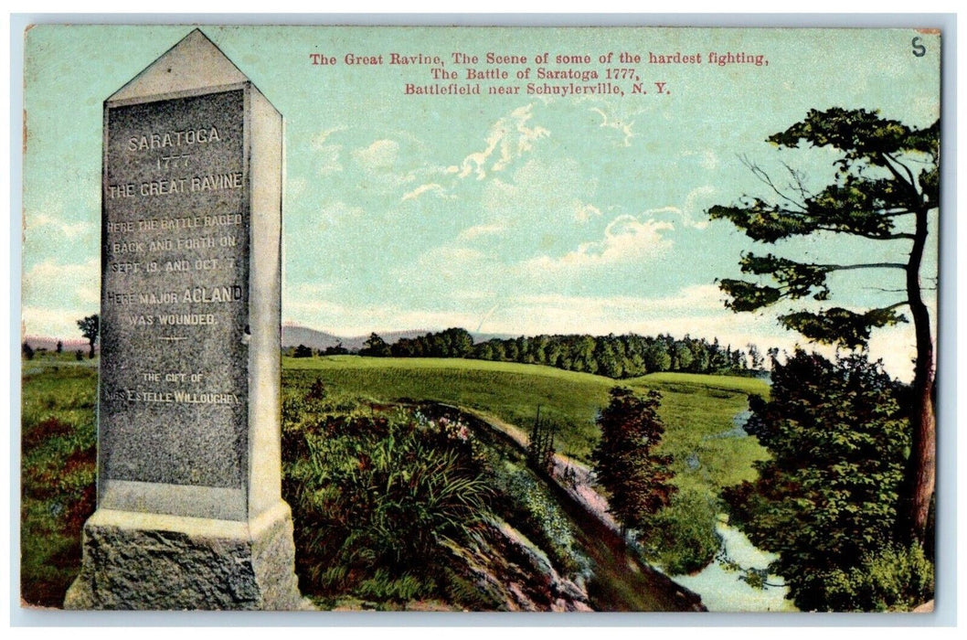 1911 Great Ravine Battle Saratoga Battlefield Schuylerville New York NY Postcard
