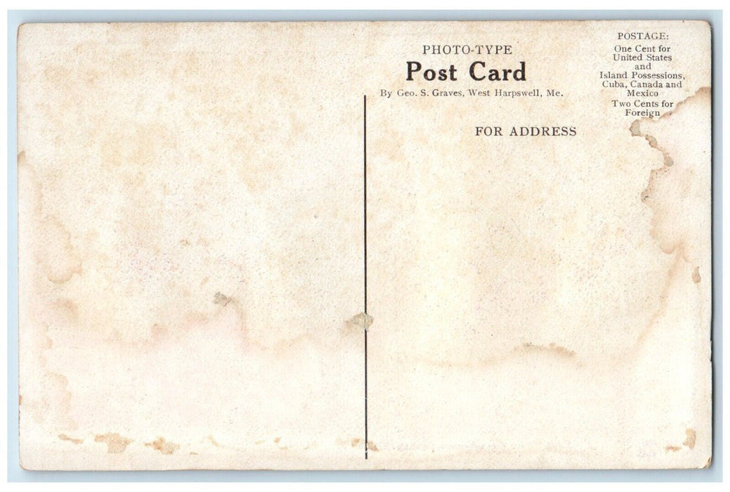 c1910's Amherst Island From Indian Rest New Meadows River Maine ME Postcard