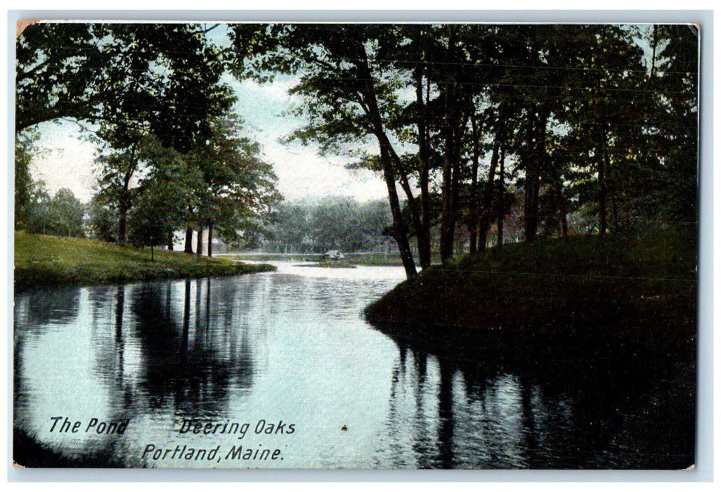 c1905 The Pond Deering Oaks Portland Maine ME Unposted Antique Postcard