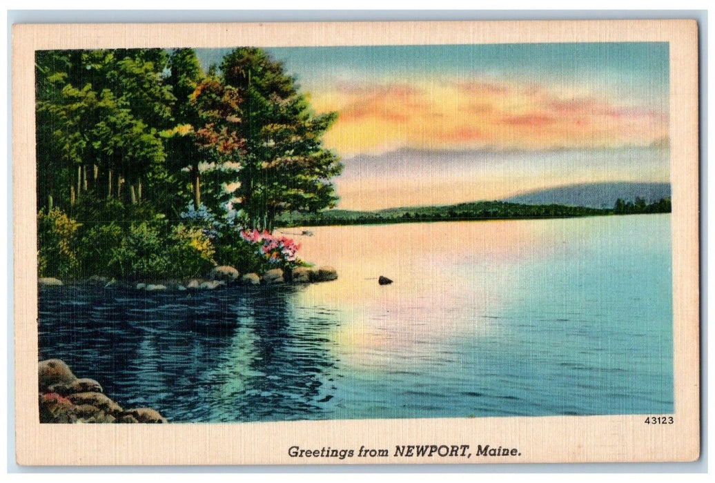 c1910's Greetings From Newport Maine ME, Ocean View Unposted Antique Postcard