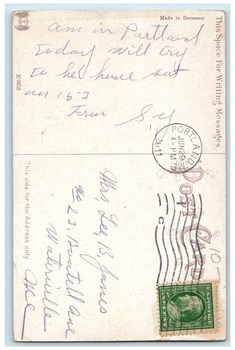1911 Buildings, Railway, Grand Trunk Elevators Portland Maine ME Postcard