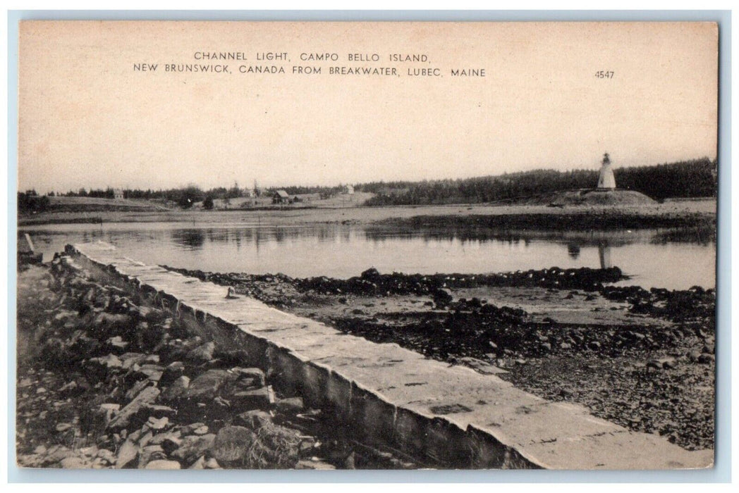 Channel Light Campo Bello Island New Brunswick Canada From Breakwater Postcard