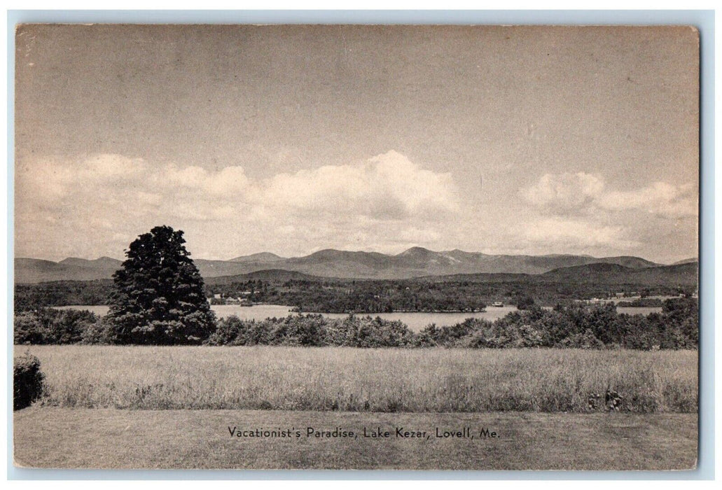 c1940's Vacationist's Paradise Lake Kezar Lovell Maine ME Vintage Postcard