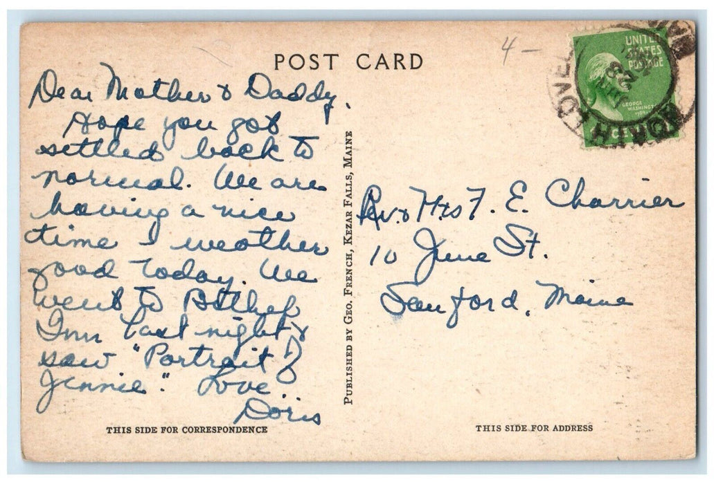 c1940's Vacationist's Paradise Lake Kezar Lovell Maine ME Vintage Postcard