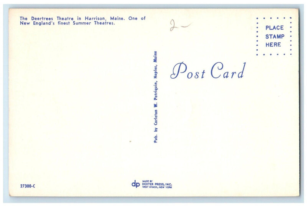 c1960's The Deertrees Theater In Harrison Maine ME Unposted Vintage Postcard