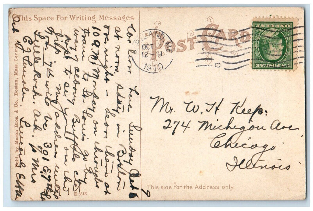 1910 Going Fishing Boat Fishermens Hope Island Maine ME Posted Antique Postcard
