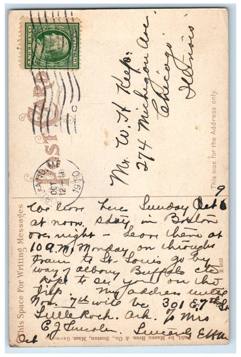 1910 Going Fishing Boat Fishermens Hope Island Maine ME Posted Antique Postcard