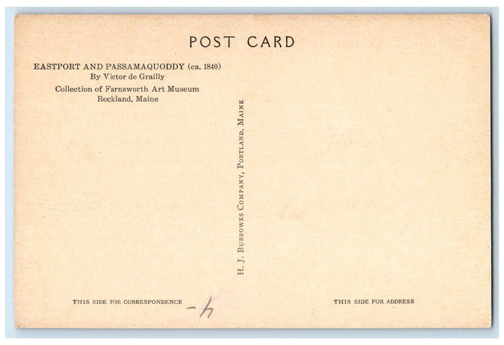 c1910 Horse and Boat Scene, Eastport and Passamaquoddy, Rockland ME Postcard