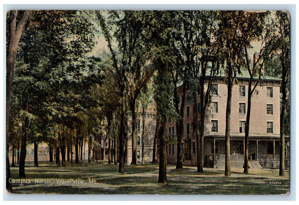 c1910 Campus North Waterville Maine ME Banc & Bos RPO Antique Postcard