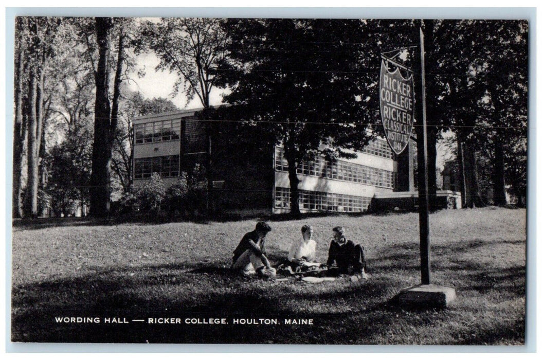 c1940's Wording Hall Ricker College Classical Institute Houlton ME Postcard