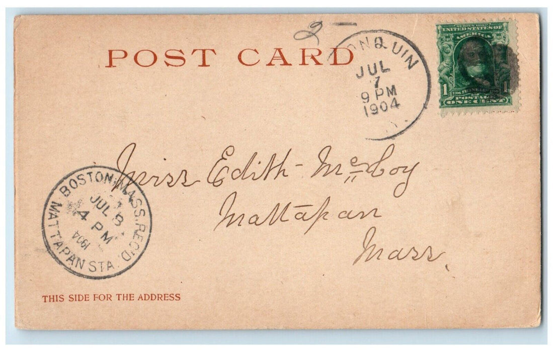 1904 Lower Saranac Lake Bluff Island Adirondack Mountain New York NY Postcard