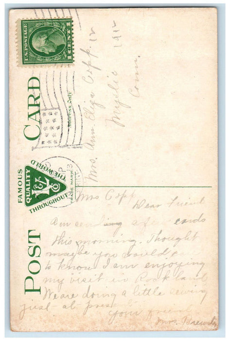 1913 Small Way, Public Library Rockland Maine ME Antique Posted Postcard