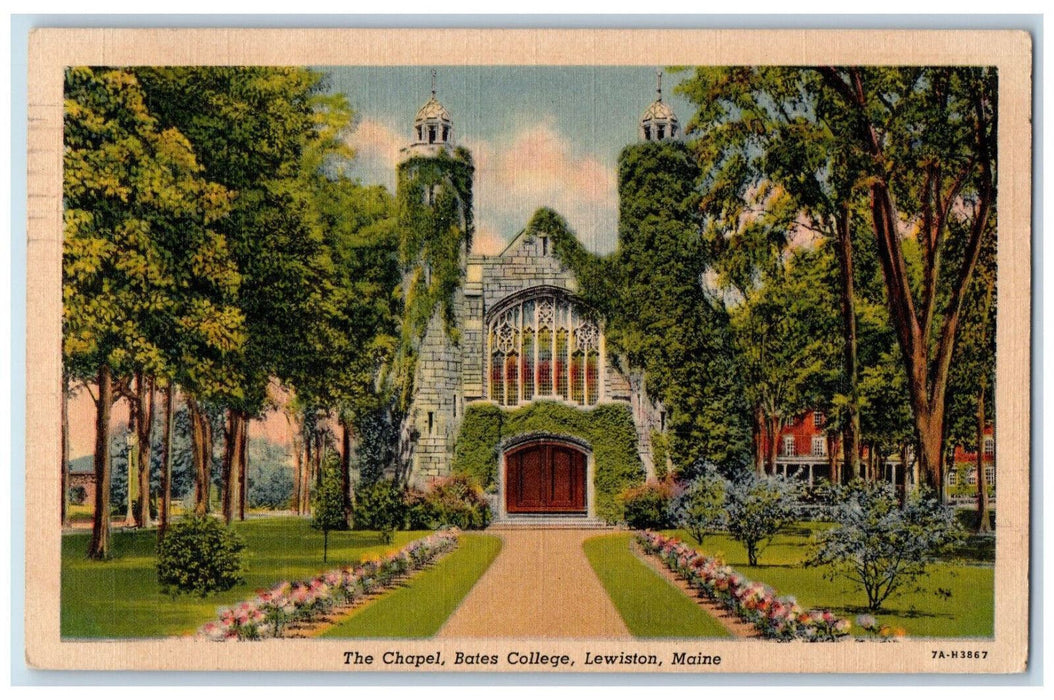 1939 The Chapel Bates College Lewiston Maine ME Vintage Posted Postcard