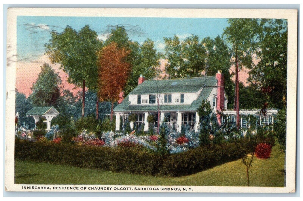 1910 Inniscarra Residence Chauncey Olcott Saratoga Springs New York NY Postcard