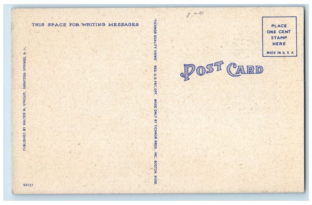 1940 Congress Park War Memorial Historical Society Museum Saratoga NY Postcard
