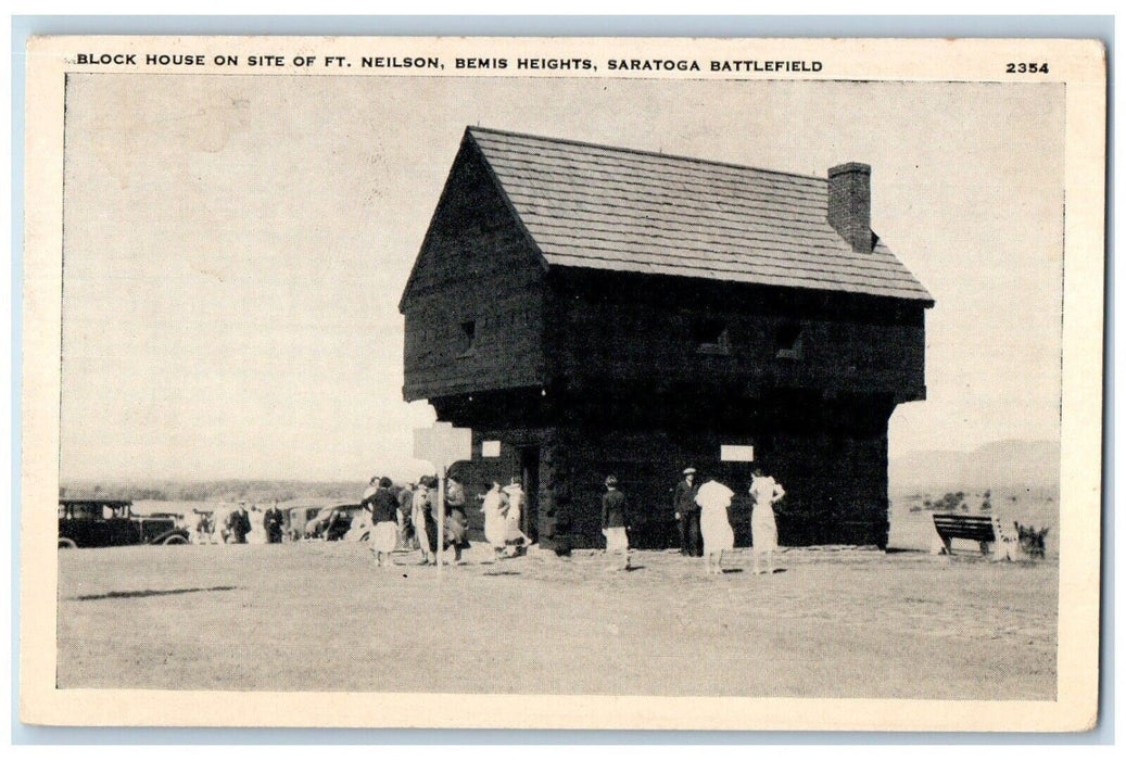 c1910 Block House Site FT Neilson Bemis Heights Saratoga Battlefield NY Postcard