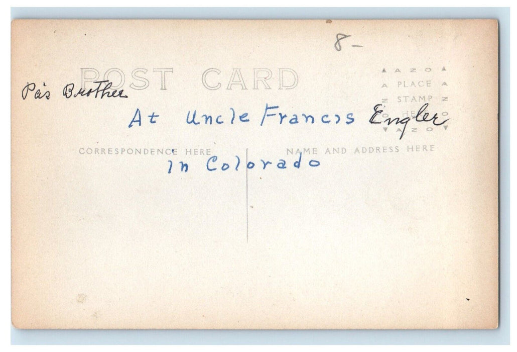 c1920's Engler Family House Boys Girls Cat  Colorado CO RPPC Photo Postcard