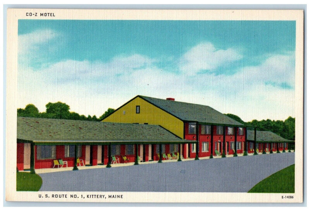 Co-Z Motel U. S. Route No. 1 Roadside Kittery Point ME Unposted Vintage Postcard