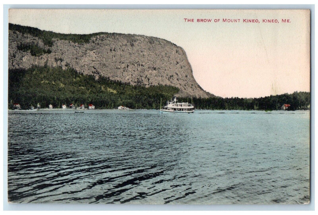 1911 Kineo Maine ME, The Brow Of Mount Kineo Boat Scene Posted Antique Postcard