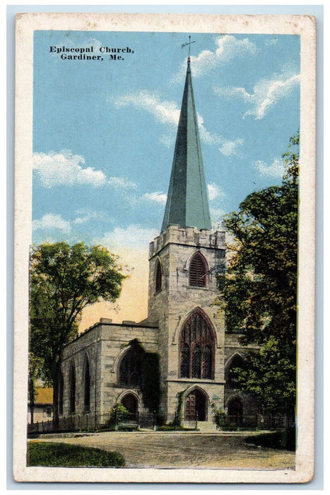 c1920's Episcopal Church, Gardiner Maine ME Unposted James F Snow Postcard