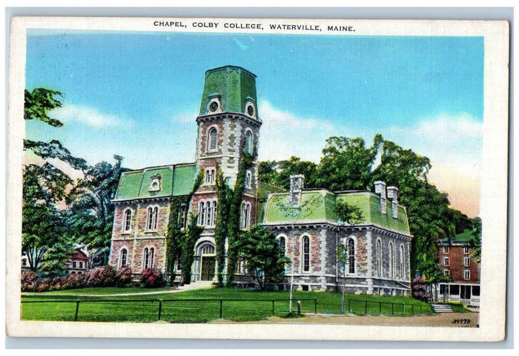 c1920's Entrance to Chapel Colby College Waterville Maine ME Unposted Postcard