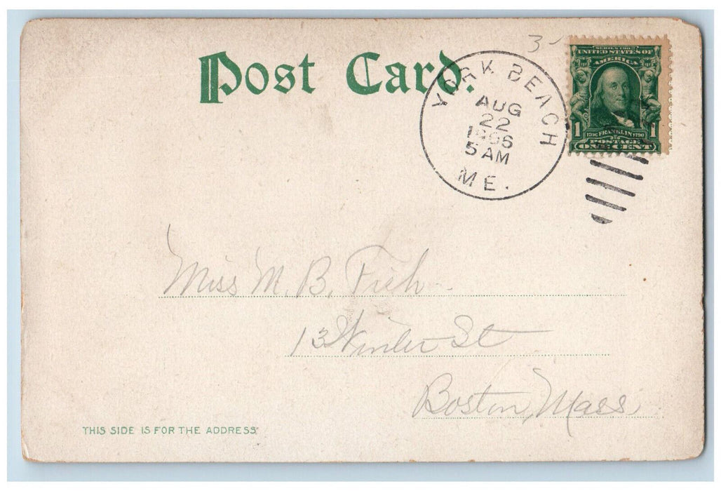 1906 Nubble Light, Greetings from York Beach Maine ME Antique Postcard