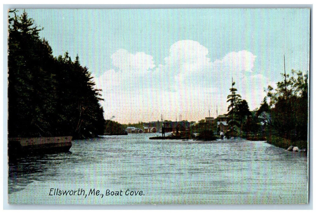 c1910's View Of Boat Cove Ellsworth Maine ME Unposted Antique Postcard
